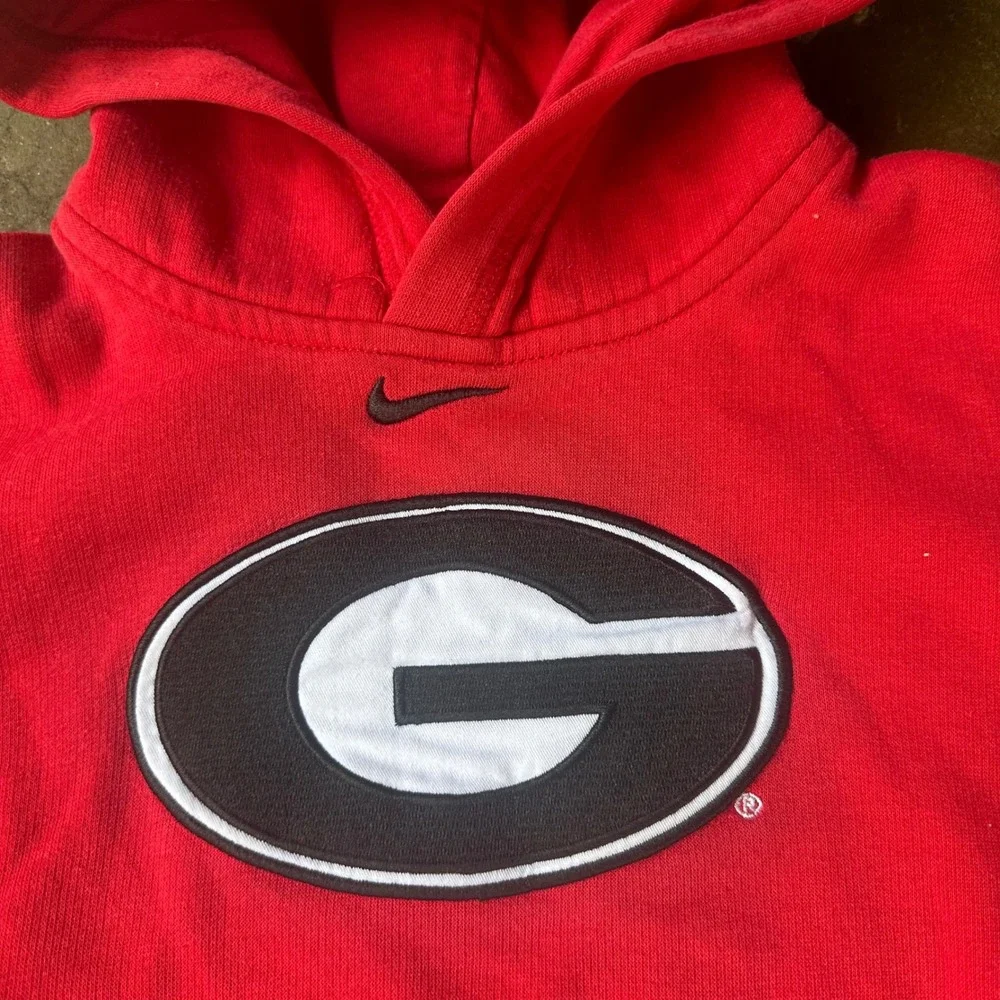 Nike Hoodie Kids Size 6 Red Good Georgia Bulldogs Pullover Fleece Logo